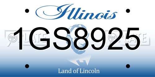 1GS8925 Illinois License Plate