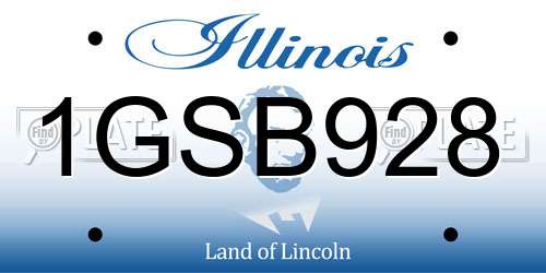 1GSB928 Illinois License Plate