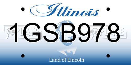 1GSB978 Illinois License Plate
