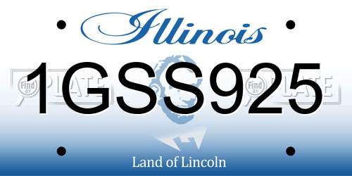 1GSS925 Illinois License Plate