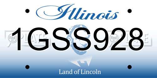 1GSS928 Illinois License Plate