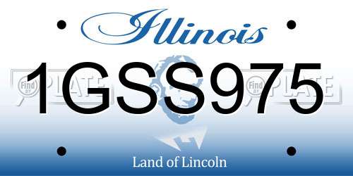 1GSS975 Illinois License Plate