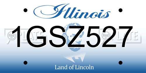 1GSZ527 Illinois License Plate