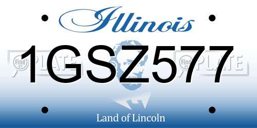 1GSZ577 Illinois License Plate