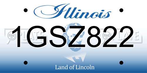 1GSZ822 Illinois License Plate
