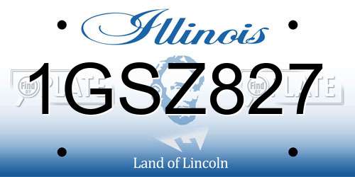 1GSZ827 Illinois License Plate