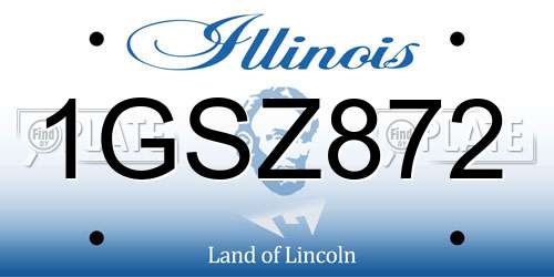 1GSZ872 Illinois License Plate