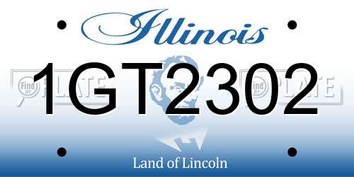 1GT2302 Illinois License Plate