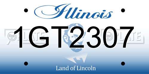 1GT2307 Illinois License Plate
