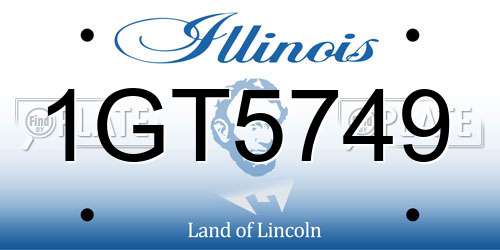 1GT5749 Illinois License Plate