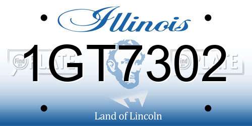 1GT7302 Illinois License Plate