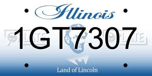 1GT7307 Illinois License Plate
