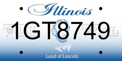 1GT8749 Illinois License Plate