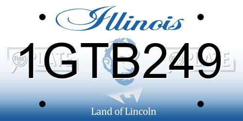 1GTB249 Illinois License Plate