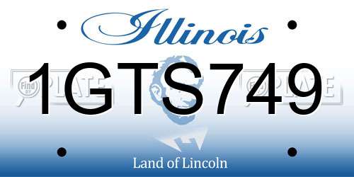 1GTS749 Illinois License Plate