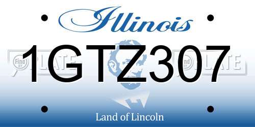 1GTZ307 Illinois License Plate