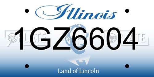 1GZ6604 Illinois License Plate