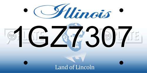 1GZ7307 Illinois License Plate