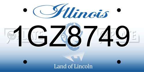 1GZ8749 Illinois License Plate