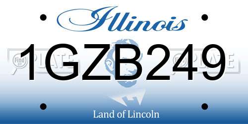 1GZB249 Illinois License Plate