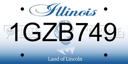 1GZB749 Illinois License Plate