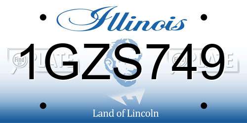 1GZS749 Illinois License Plate