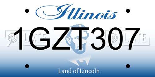 1GZT307 Illinois License Plate
