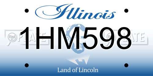 1HM598 Illinois License Plate