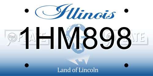 1HM898 Illinois License Plate
