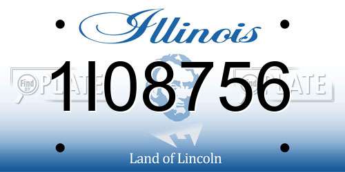 1I08756 Illinois License Plate