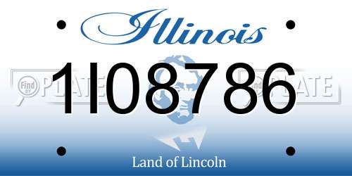 1I08786 Illinois License Plate