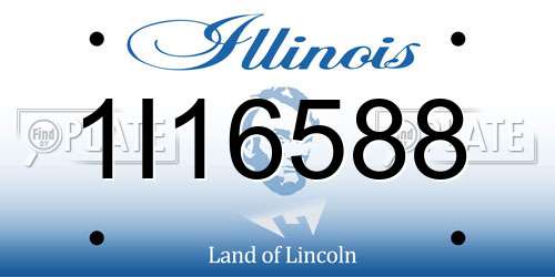 1I16588 Illinois License Plate
