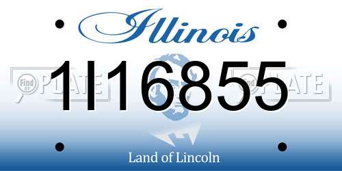 1I16855 Illinois License Plate