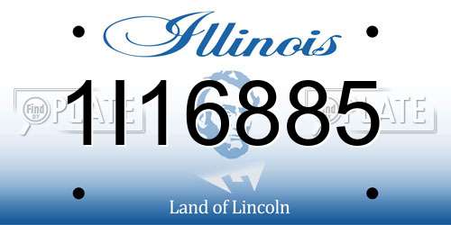 1I16885 Illinois License Plate