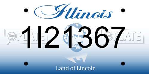 1I21367 Illinois License Plate