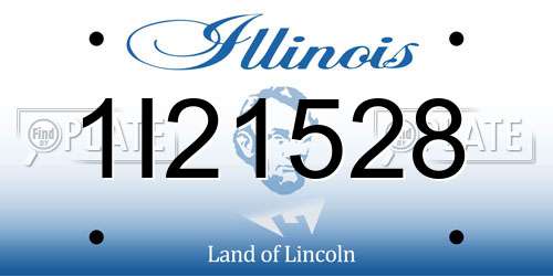 1I21528 Illinois License Plate