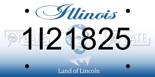 1I21825 Illinois License Plate