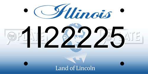 1I22225 Illinois License Plate
