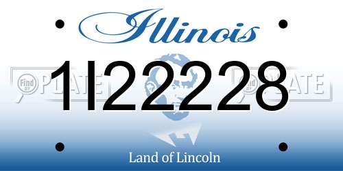 1I22228 Illinois License Plate