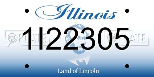 1I22305 Illinois License Plate