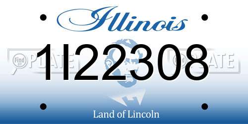 1I22308 Illinois License Plate