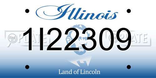 1I22309 Illinois License Plate