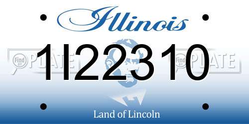 1I22310 Illinois License Plate