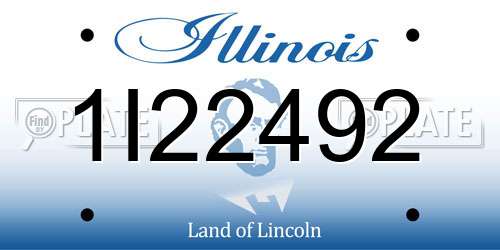 1I22492 Illinois License Plate
