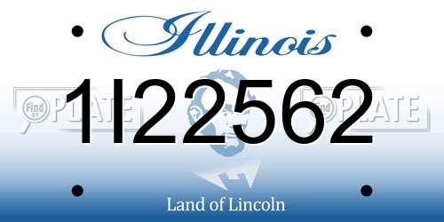 1I22562 Illinois License Plate