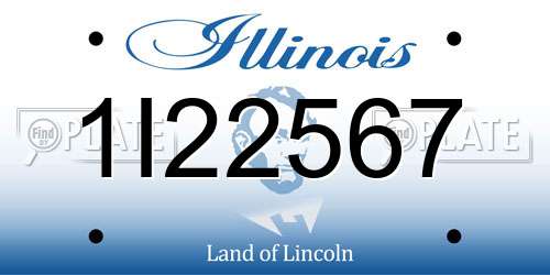 1I22567 Illinois License Plate