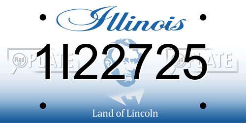 1I22725 Illinois License Plate