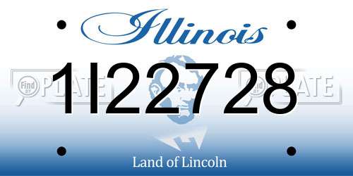 1I22728 Illinois License Plate