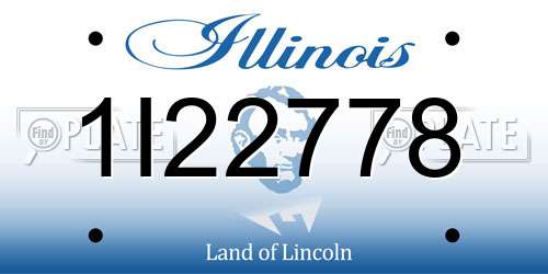 1I22778 Illinois License Plate