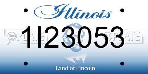 1I23053 Illinois License Plate